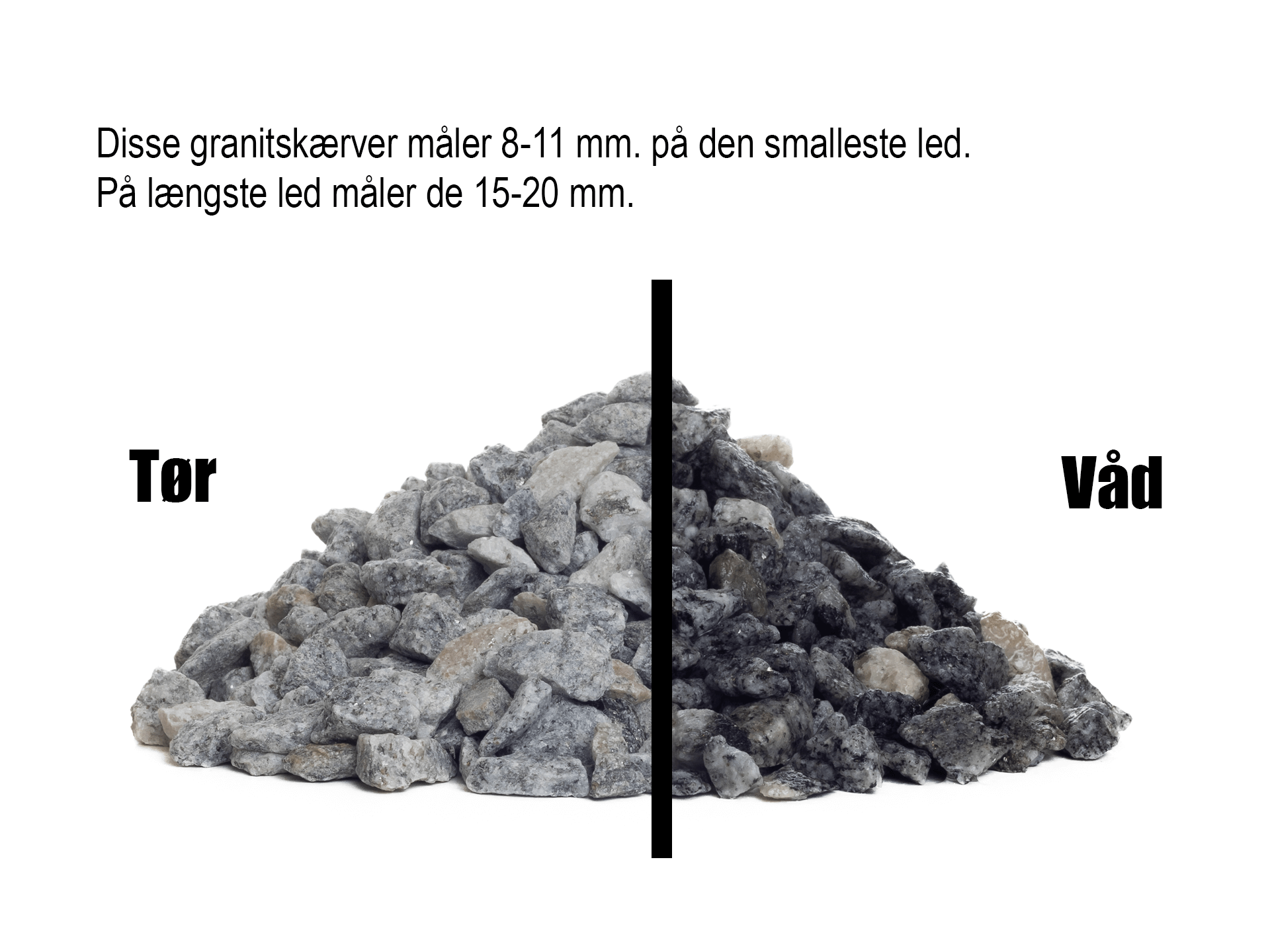 Grå granitskærver 8-11 mm.