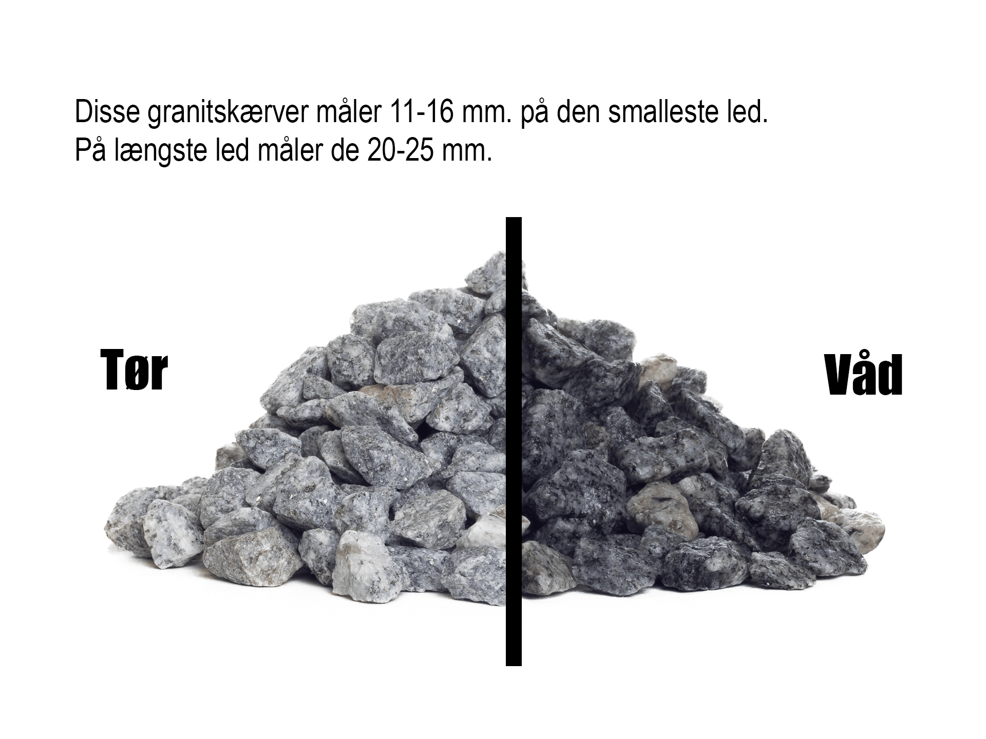 Grå granitskærver 11-16 mm.