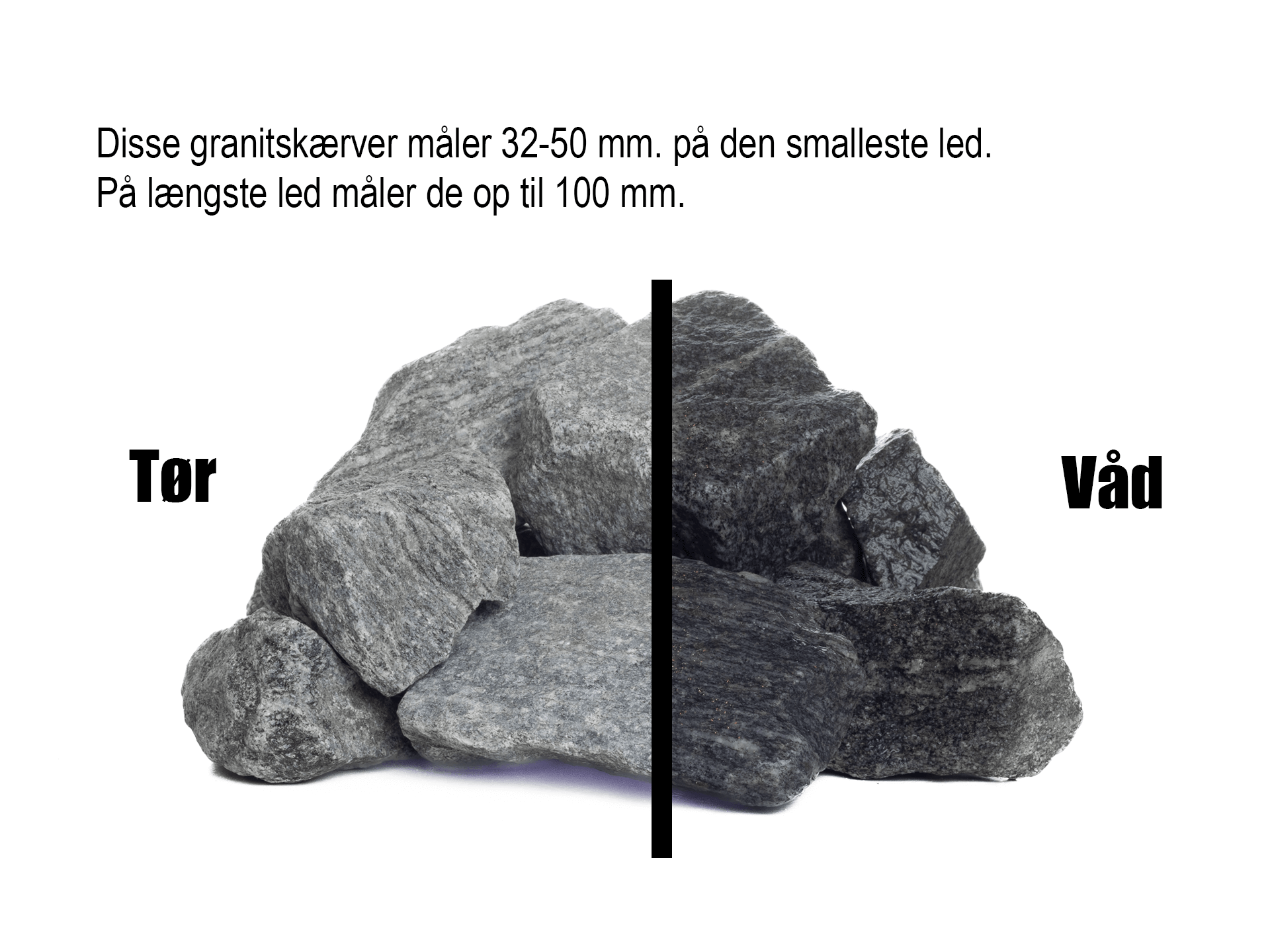Grå granitskærver 32-50 mm. (DSB)