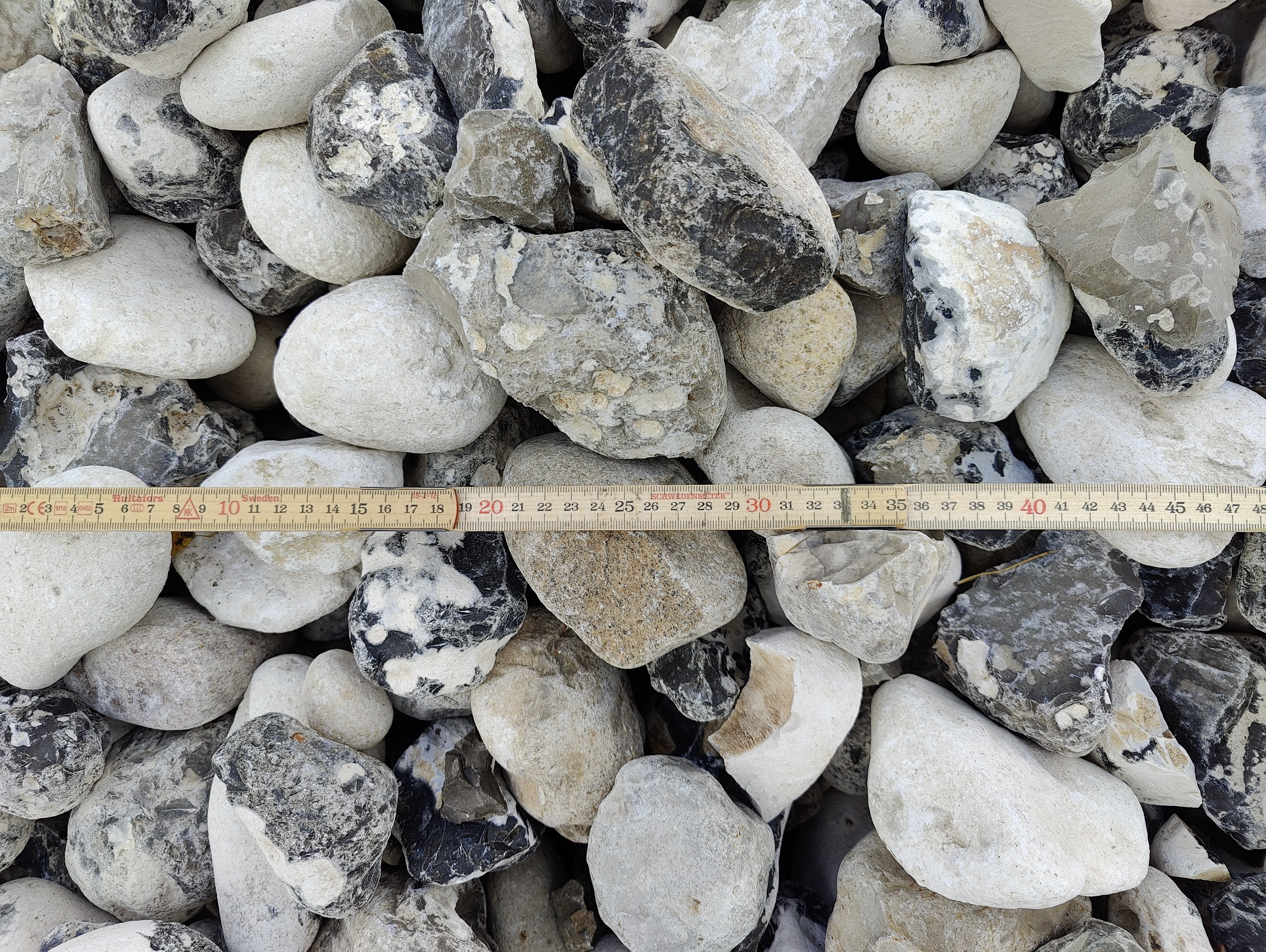 Hvide håndsten 80-120 mm.
