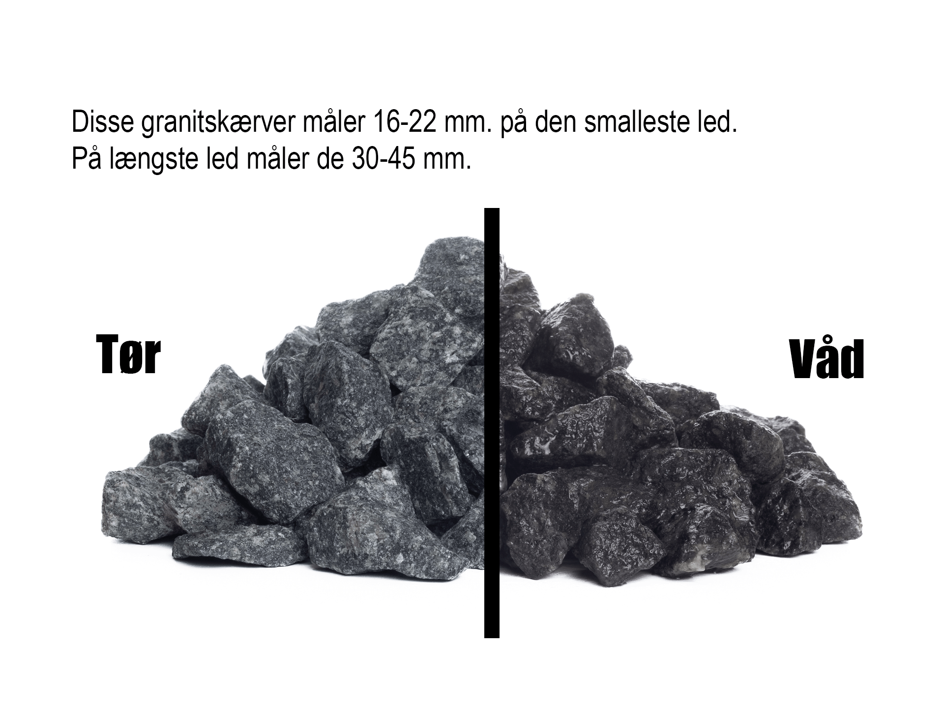 Sorte granitskærver 16-22 mm.